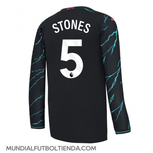 Camiseta Manchester City John Stones #5 Tercera Equipación Replica 2023-24 mangas largas